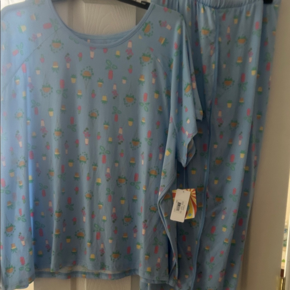 NWT Sz 3x blue flower pot/basket of flowers  Capri sent